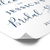 Poster Elégante Fête des mariées Rose Eucalyptus Bleu (Coin)