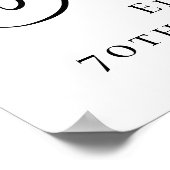 Poster Elégante fête florale 70e anniversaire (Coin)