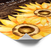 Poster Elégante Fille de tournesol jaune fête d'anniversa (Coin)