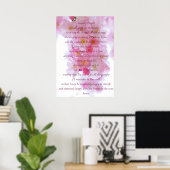Poster Élégante Fleur rose - Prière Sérénité Script (Bureau à domicile)