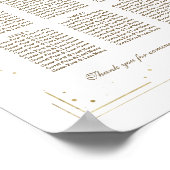 Poster Elégante Fleurs blanches Baptême d'or (Coin)