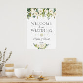 Poster Élégante Fleurs de crème blanche Mariage de bienve (Cuisine)