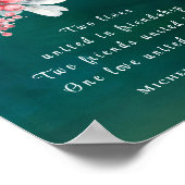 Poster Élégante florale hivernale sur Mariage chrétien ve (Coin)