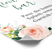 Poster Élégante Flore rose-Bleu Mariage de bar Mimosa (Coin)