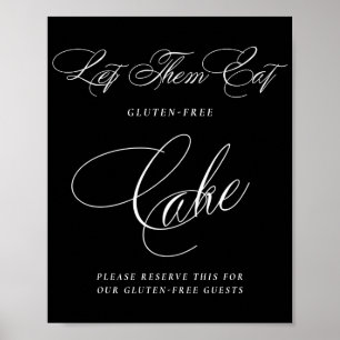 Poster Élégante Gluten sans gâteau Calligraphie blanche  