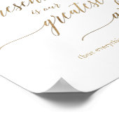 Poster Élégante Gold Calligraphy Présence est le plus gra (Coin)