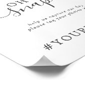 Poster Élégante Hydrangea Oh Snap Mariage Hashtag (Coin)