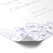 Poster Élégante Hydrangea Violette Fleurie de Mariage de  (Coin)