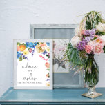 Poster Élégante Hydrangée Bleue Conseils & Souhaits Affic<br><div class="desc">Elégant Blue Hydrangea Conseils & Souhaits affiche Signe. Éléments correspondants disponibles.</div>