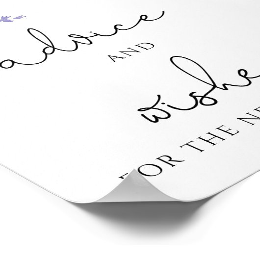 Poster Élégante Hydrangée Bleue Conseils & Souhaits Affic (Coin)