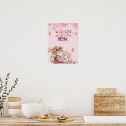 Poster Elégante Journée des Femmes 2025 avec design flora (Cuisine)