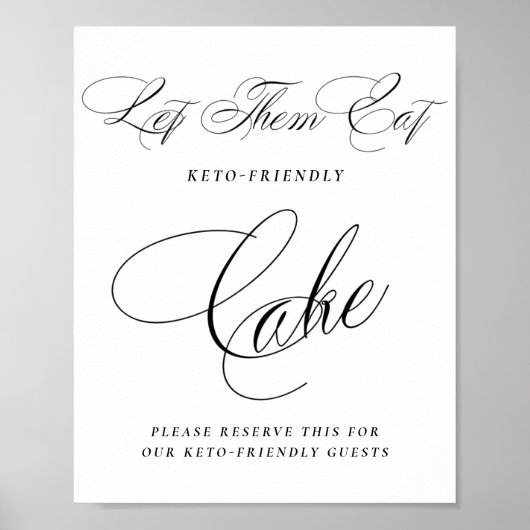 Poster Elégante Keto Friendly Cake Black Calligraphie (Devant)