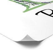 Poster Elégante lettre alphabet P Lavender Eucalyptus (Coin)