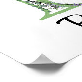 Poster Elégante lettre alphabet P Lavender Eucalyptus (Coin)