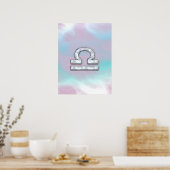 Poster Élégante Libra Zodiac signe Mère de Pearl Style (Cuisine)