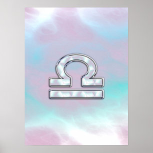Poster Élégante Libra Zodiac signe Mère de Pearl Style