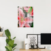 Poster Élégante Lys orientaux Mariage Carte de siège (Bureau à domicile)