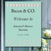 Poster Elégante Mariée & Co Turquoise Blue Pearl Fête des