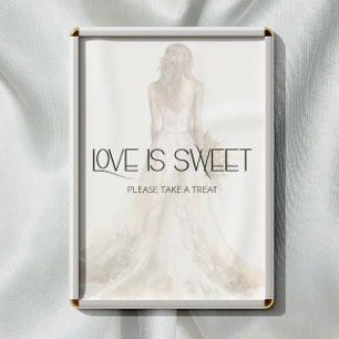 Poster Élégante mariée en Mariage Gown L'amour est doux