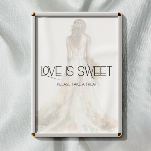 Poster Élégante mariée en Mariage Gown L'amour est doux
