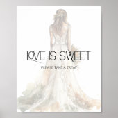 Poster Élégante mariée en Mariage Gown L'amour est doux (Devant)