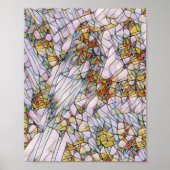 Poster Elégante mosaïque colorée Illustrée Oiseau Art (Devant)