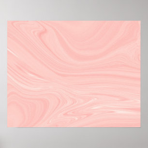 Poster Élégante oeuvre Abstraite en marbre liquide orange