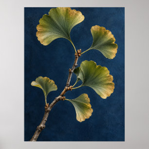 Poster Élégante œuvre d'art botanique murale vintage Gink