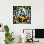 Poster Élégante œuvre d'art représentant Lord Krishna en (Bureau à domicile)
