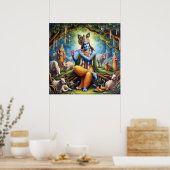 Poster Élégante œuvre d'art représentant Lord Krishna en (Cuisine)