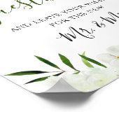 Poster Élégante Orchidée Blanche Bohème signe Notre Livre (Coin)