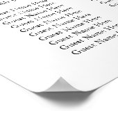 Poster Elégante orchidée blanche Cartes de siège (Coin)