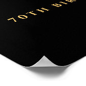 Poster Elégante Parties scintillant Noir et Or 70ème anni (Coin)