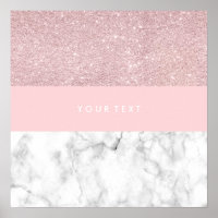 Elégante parties scintillant rose en or et marbre 