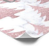Poster Elégante Parties scintillant Rose or & Marble Arbr (Coin)