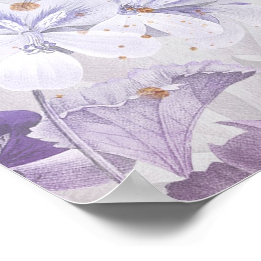 Poster Élégante pastel mauve boho douce cérémonie débranc (Coin)