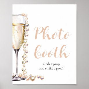 Poster Élégante perle d'or et porte-photo Prosecco
