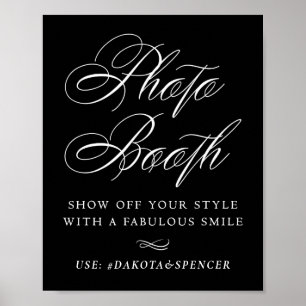 Poster Elégante Photo Booth Smile White Calligraphie Ch