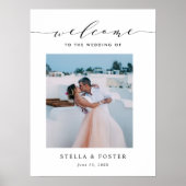 Poster Élégante Photo de Bienvenue de Mariage de Calligra (Devant)