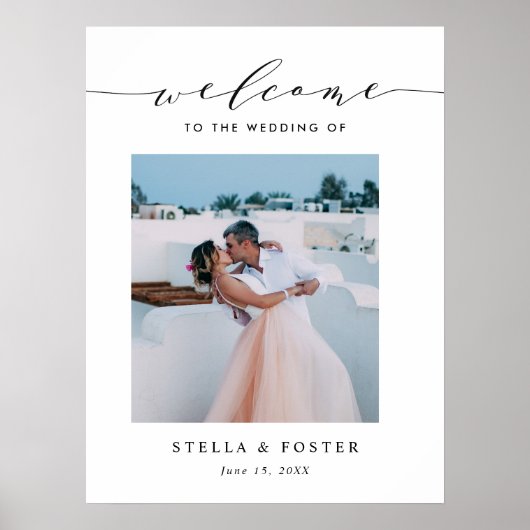 Poster Élégante Photo de Calligraphie Simple de Mariage d (Devant)