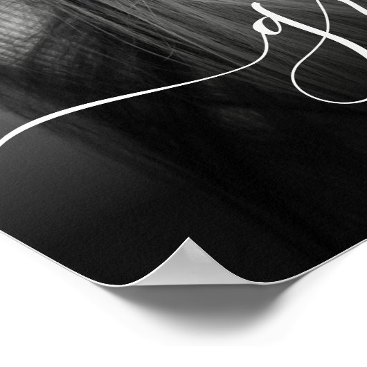 Poster Élégante photo de script blanc superposition Poste (Coin)