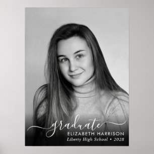 Poster Élégante photo de script blanc superposition Poste