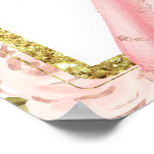 Poster Élégante princesse rose pâle Floral Quinceañera (Coin)