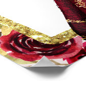 Poster Elégante Princesse Rouge Floral Quinceañera Annive (Coin)