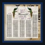 Poster Elégante Réception de mariage classique Peacock Vi<br><div class="desc">"Elégante Réception De Mariage Classique Peacock Vintage." Ce tableau alphabétique de la table de réception peut accueillir jusqu'à 148 personnes. Il coordonne avec l'ensemble Mariage Peacock 6 Vintage. Facile à customiser, il vous suffit de taper les noms de vos invités dans le champ fourni. Vous pouvez modifier les en-têtes alphabétiques...</div>