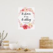 Poster Élégante Réception de mariage floral Signal couron (Cuisine)