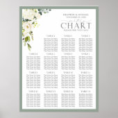 Poster Elégante Réception Florale Gris Blanc Vert Siège (Devant)