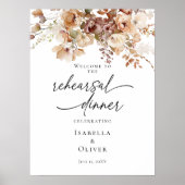 Poster Élégante répétition Dîner accueil fleuri (Devant)