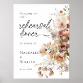 Poster Élégante répétition Dîner accueil fleuri (Devant)