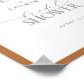 Poster Elégante rouille Orange Fête des mariées Florale B (Coin)